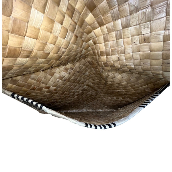 Traditional Handcrafted Black & Beige Bark Envelope Bag With Geometric Design