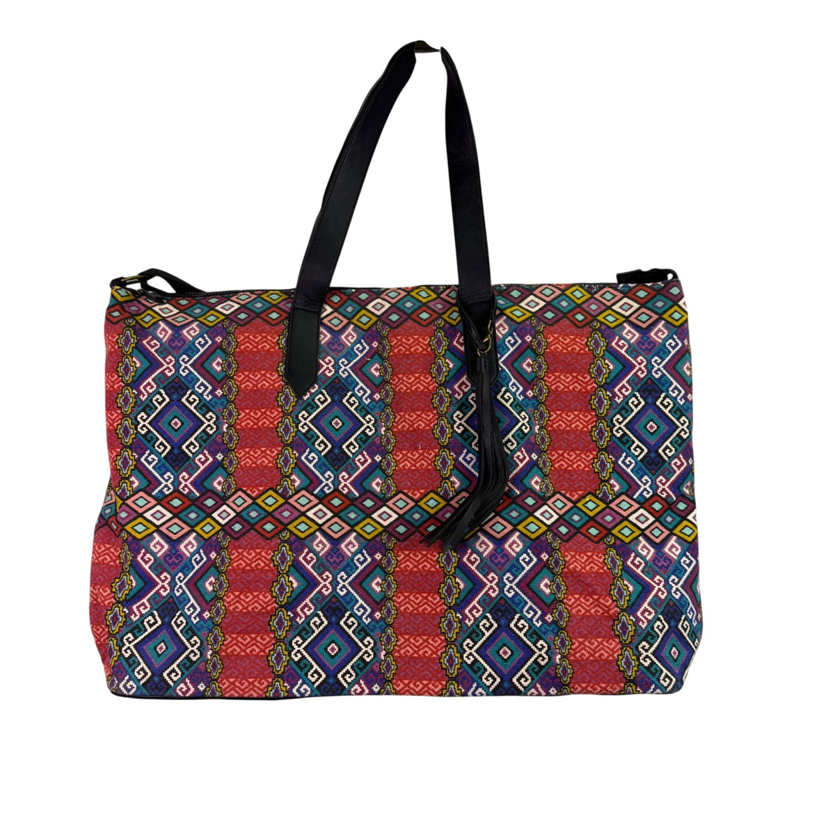 Mossimo Womens Multi-Color Polyester Tote Bag W/ Adjustable Strap & Tassel Accent OS