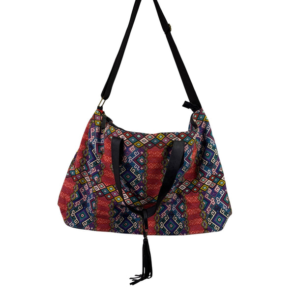 Mossimo Womens Multi-Color Polyester Tote Bag W/ Adjustable Strap & Tassel Accent OS