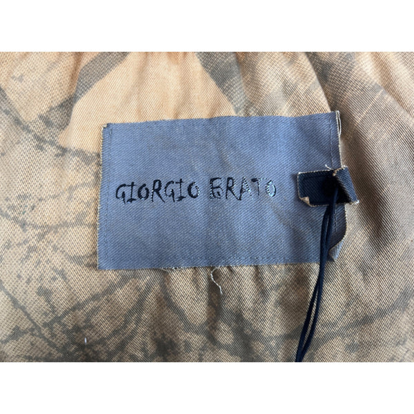 Giorgio Brato Brown Leather Jacket With Zipper Closure & Pockets New