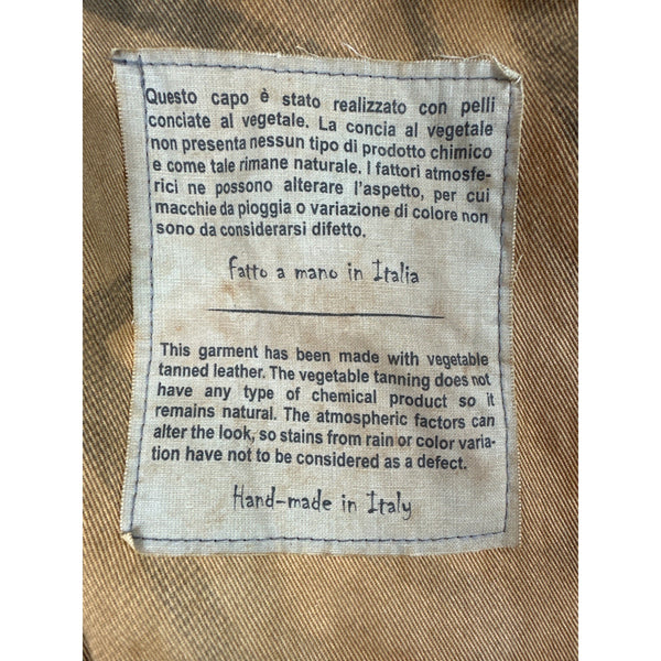 Giorgio Brato Brown Leather Jacket With Zipper Closure & Pockets New