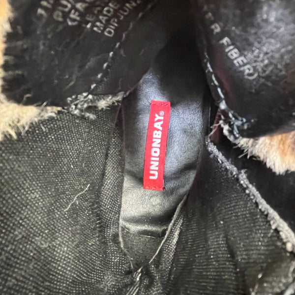 Unionbay Women’s Black Faux Fur-Lined Lace-Up Hayden Combat Boots Size 7M