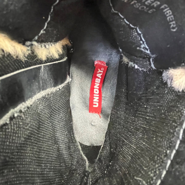 Unionbay Women’s Black Faux Fur-Lined Lace-Up Hayden Combat Boots Size 7M