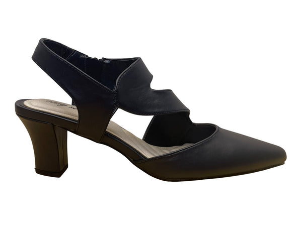 Easy Street Women’s Blue Faux Leather With Pointed Toe Strappy Heels Size 11M