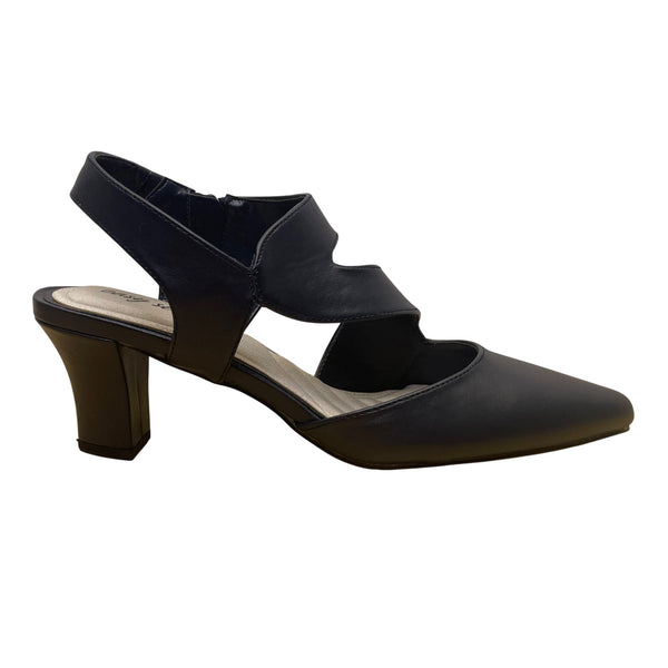 Easy Street Women’s Blue Faux Leather With Pointed Toe Strappy Heels Size 11M