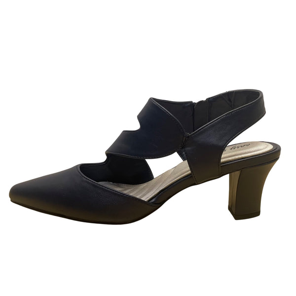 Easy Street Women’s Blue Faux Leather With Pointed Toe Strappy Heels Size 11M