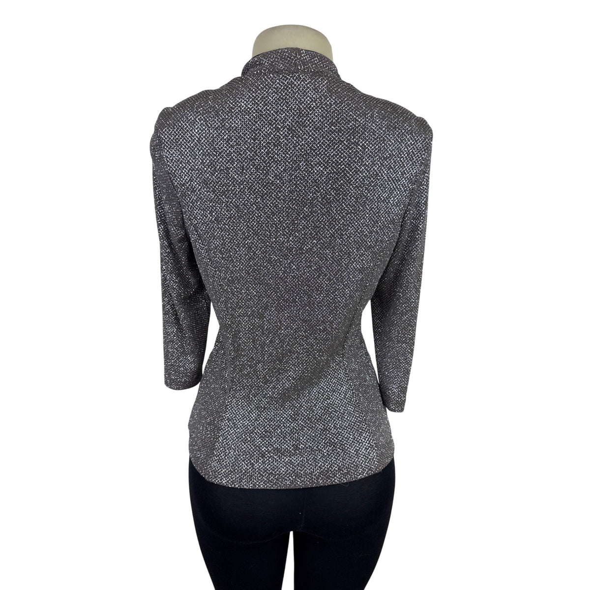 Marina Women's Silver Metallic Blazer Elegant & Stylish Formal Jacket Size S