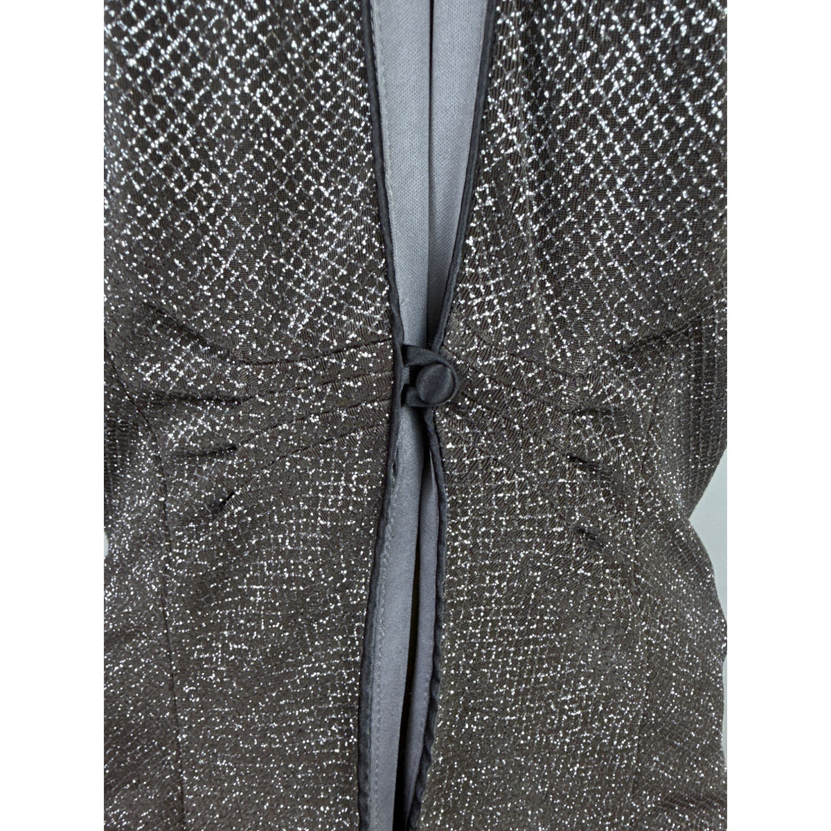 Marina Women's Silver Metallic Blazer Elegant & Stylish Formal Jacket Size S