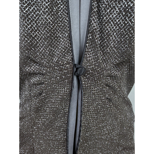 Marina Women's Silver Metallic Blazer Elegant & Stylish Formal Jacket Size S
