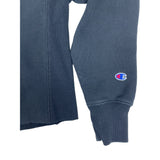 Champion Navy Blue Crewneck Long Sleeve Crop top Hem Womens Sweatshirt