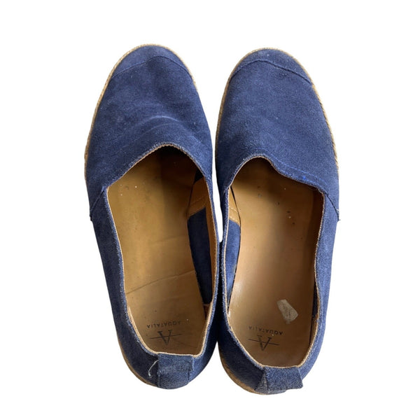 Aquatalia Men's Blue Suede Flat Shoes Sz 9M