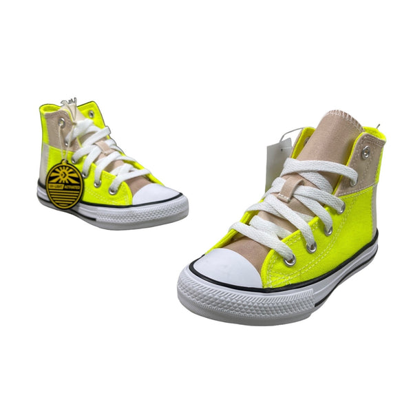 Converse Youth Boy's Yellow Chuck Taylor Uv Light Hi Top Sz 11C - NWT