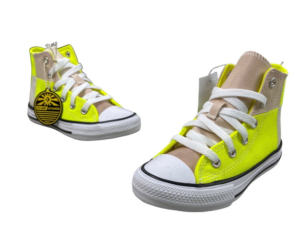 Converse Youth Boy's Yellow Chuck Taylor Uv Light Hi Top Sz 11C - NWT