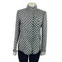 Collezioni Womens Polka Dot High-Neck Jacket Black & Beige Size 6