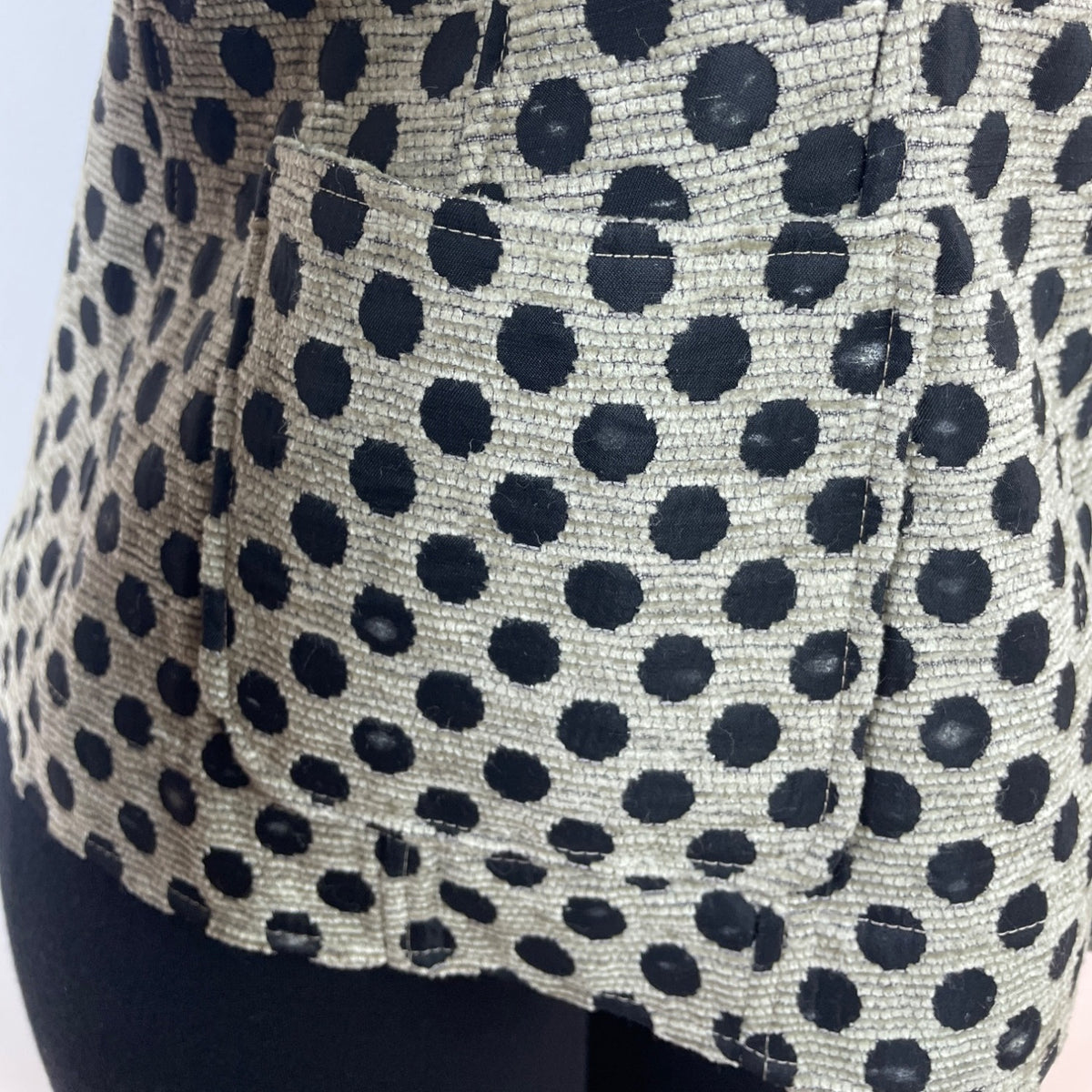 Collezioni Womens Polka Dot High-Neck Jacket Black & Beige Size 6