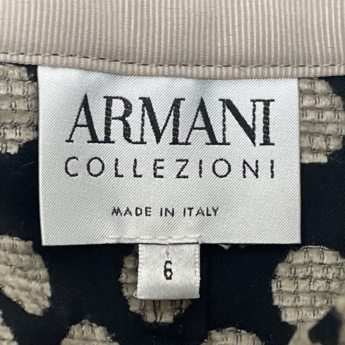 Collezioni Womens Polka Dot High-Neck Jacket Black & Beige Size 6