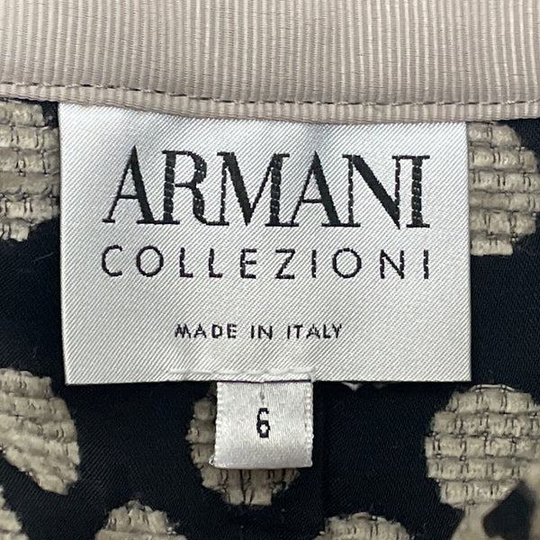Collezioni Womens Polka Dot High-Neck Jacket Black & Beige Size 6