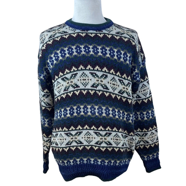Gant Men’s Sweatshirt Multicolor Fair Isle Knit Sweater Sz XL