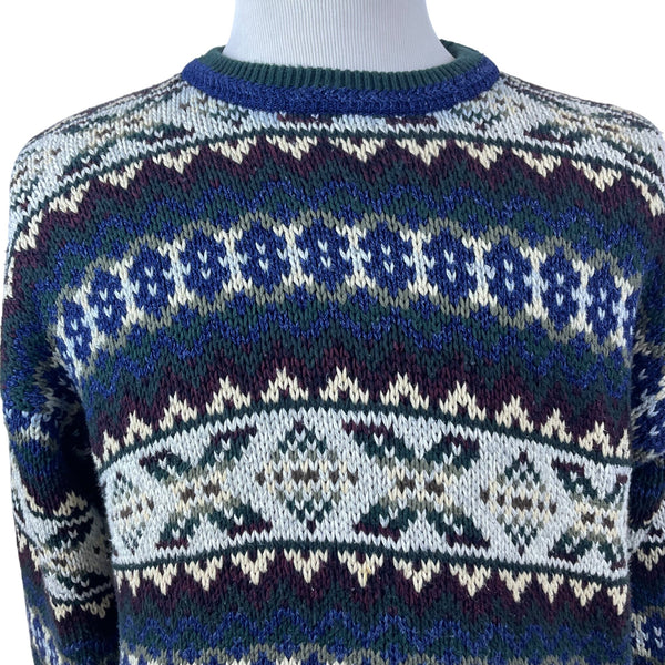 Gant Men’s Sweatshirt Multicolor Fair Isle Knit Sweater Sz XL