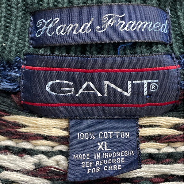 Gant Men’s Sweatshirt Multicolor Fair Isle Knit Sweater Sz XL