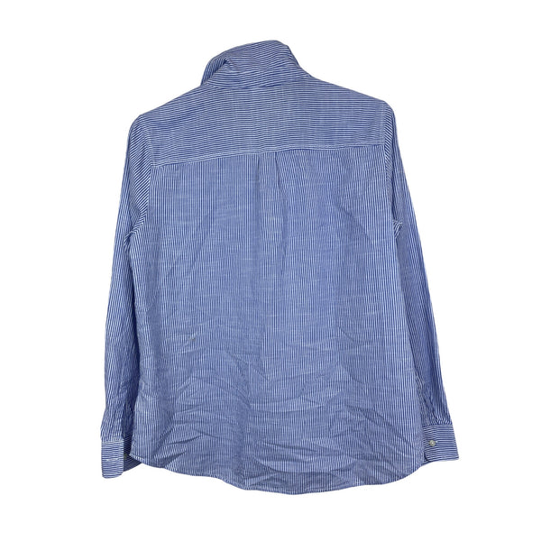 Gap Womens Blue Cotton Striped Long Sleeve Button-Down Shirt Size M