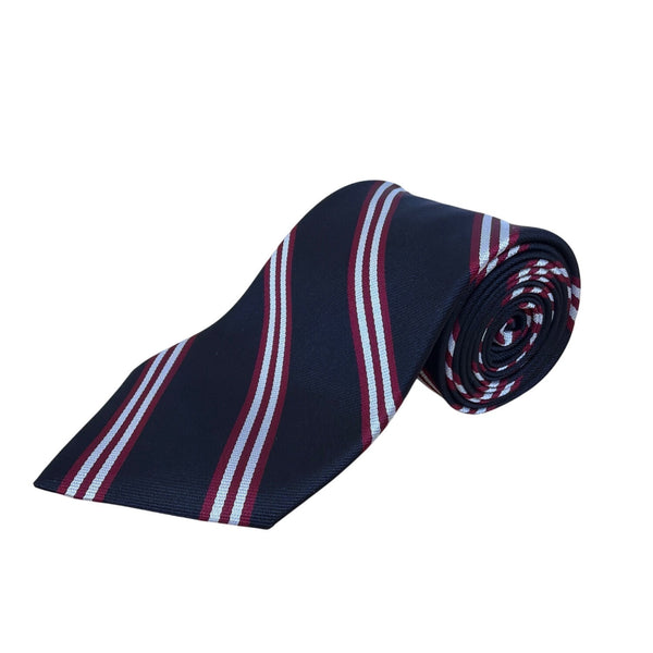 Vintage Brooks Brothers Navy Red Stripe Polyester Tie Stain Resistant