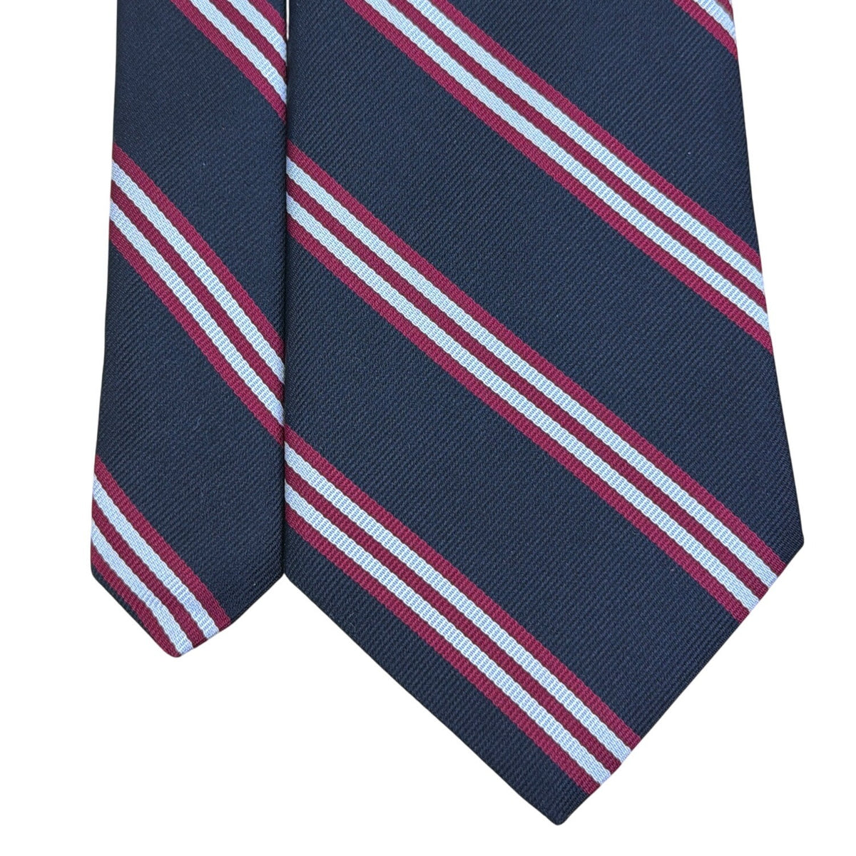 Vintage Brooks Brothers Navy Red Stripe Polyester Tie Stain Resistant