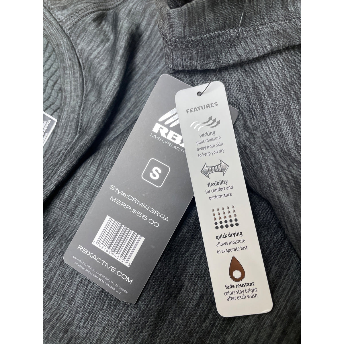 RBX Mens Gray Polyester Long-Sleeve Performance Shirt Size Small NWT