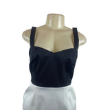 Walter Black & White Sleeveless Mini Dress With Sweetheart Neckline Sz S