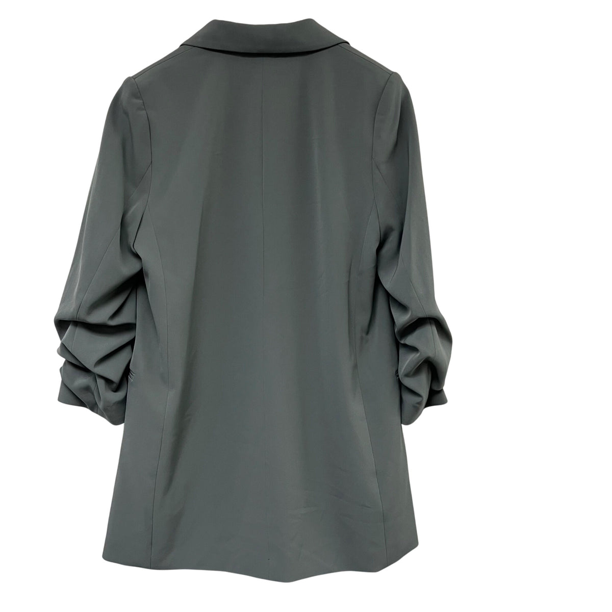 H&M Womens Gray Recycled Polyester Single-Button Blazer Jacket Size XS Stylish Classic Look