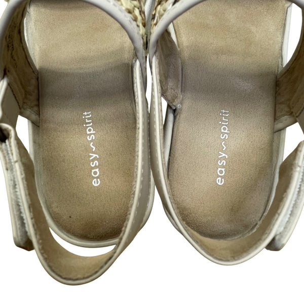 Easy Spirit Women’s Beige Woven Strap Open Toe Seraina Sandals Size 6.5M