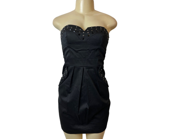 I.N. San Francisco Black Strapless Studded Mini Dress Size 5 - New