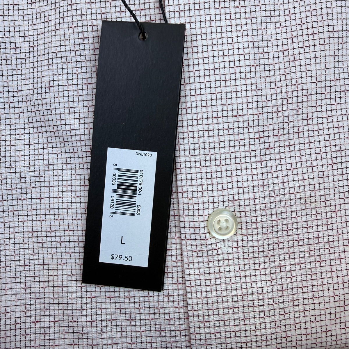 Banana Republic Mens Red Grid Pattern Shirt Non-Iron Button-Up Size L - New