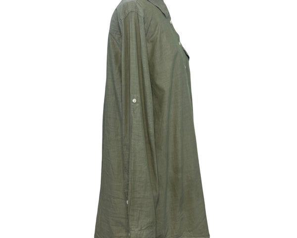 J.Crew Womens Olive Green Button-Down Shirt With Pocket Long Sleeves Size L