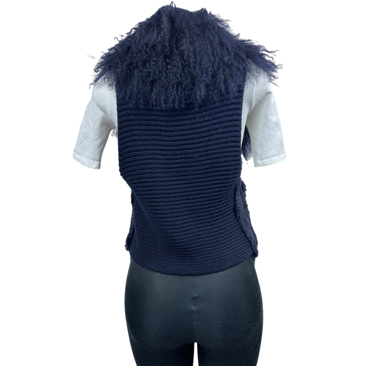 Moma Women’s Navy Blue Sweater with Outer Pockets Wool - One Size
