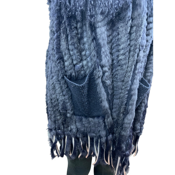 Moma Women’s Navy Blue Sweater with Outer Pockets Wool - One Size