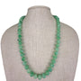 Vintage Green Marbled Glass Bead Necklace With Ornate Brass Clasp