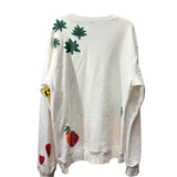 Coney Island Picnic Unisex White Cotton Graphic Sweatshirt Featuring Fun Colorful Print Large
