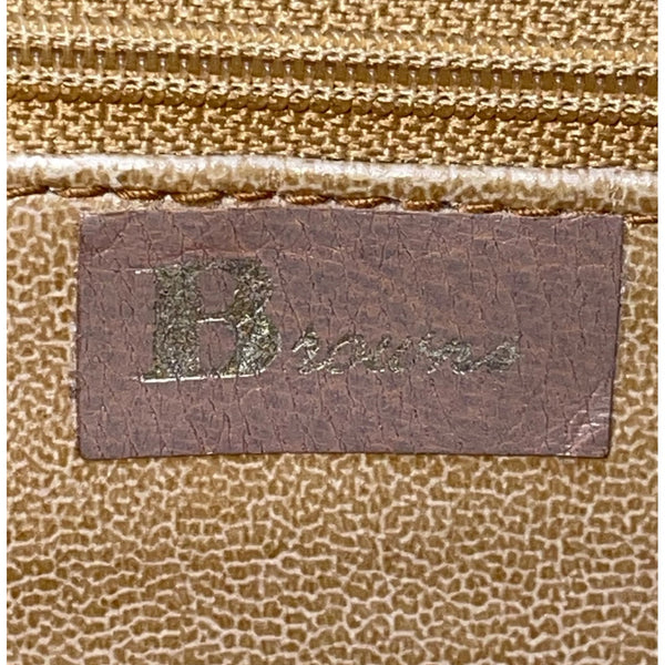 Vintage Browns Women’s Grey & Beige Leather Foldover Flap Snap Crossbody Bag