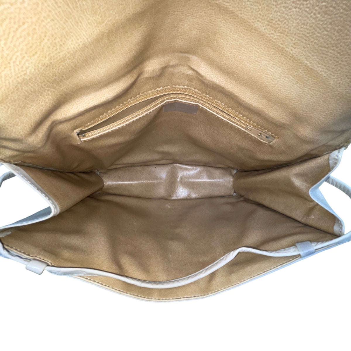 Vintage Browns Women’s Grey & Beige Leather Foldover Flap Snap Crossbody Bag