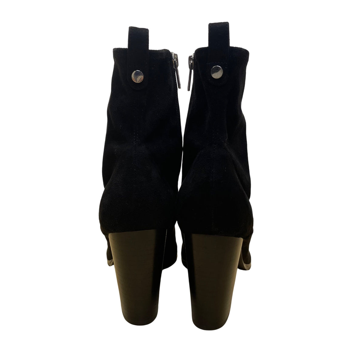 Marc Fisher Womens Black Suede Block Heel Pointed Toe Ankle Boots Size 8.5M