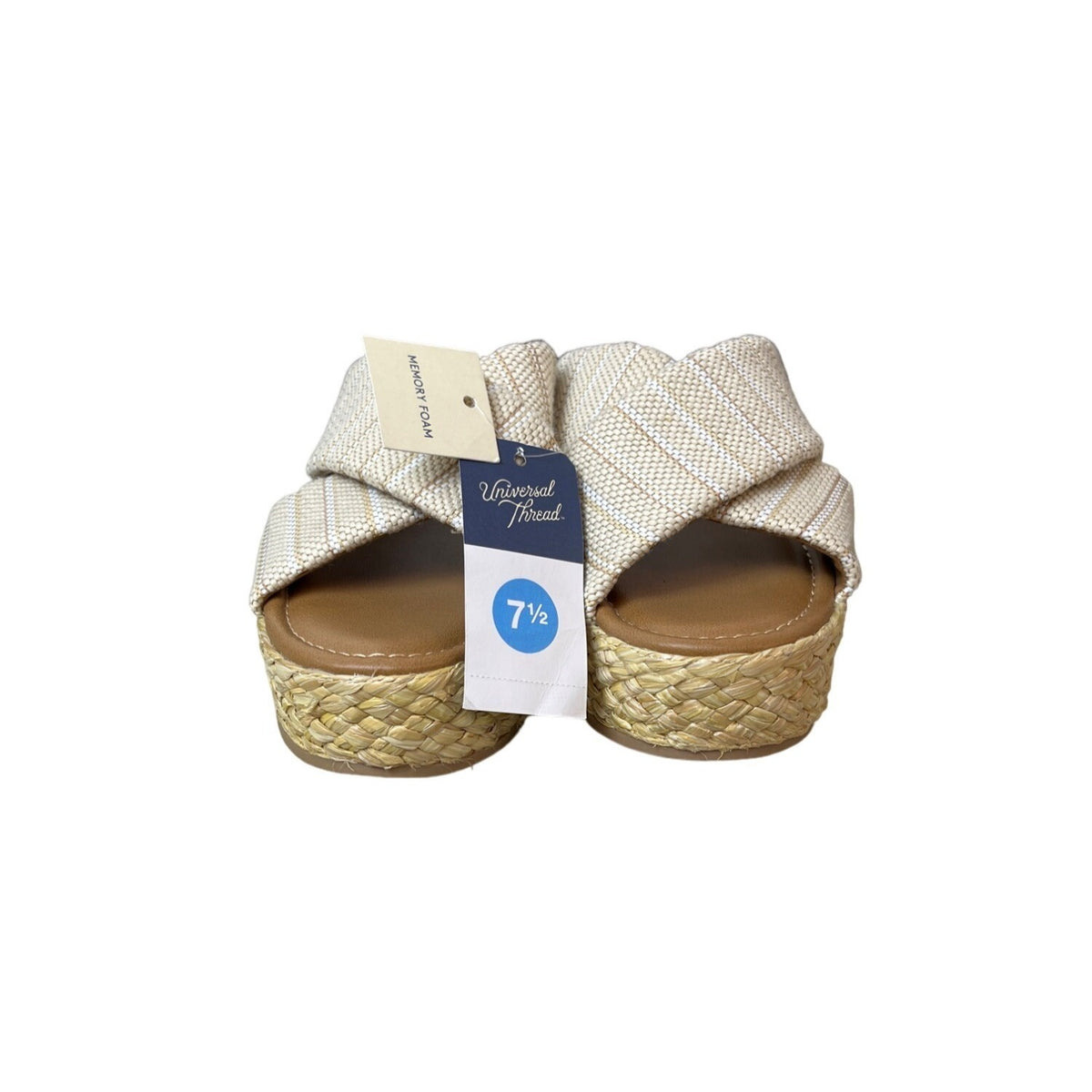 Universal Thread Women's Beige Platform Sandals Sz 7.5 - NWT
