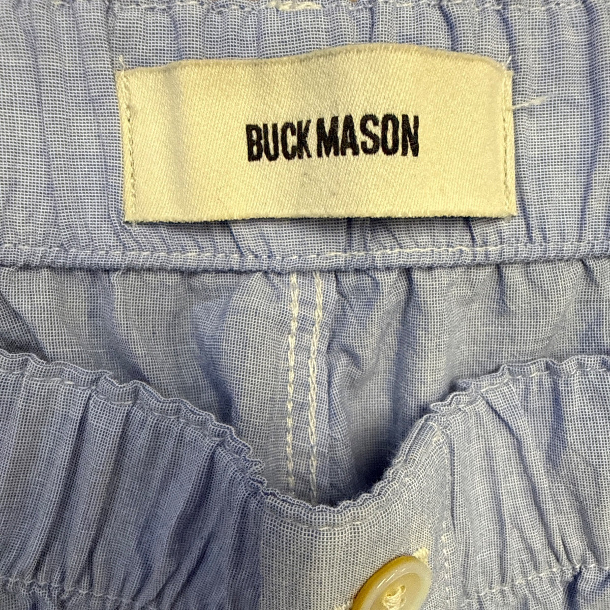 Buck Mason Womens Light Blue Cotton Boxer Shorts Elastic Waist  Size XS