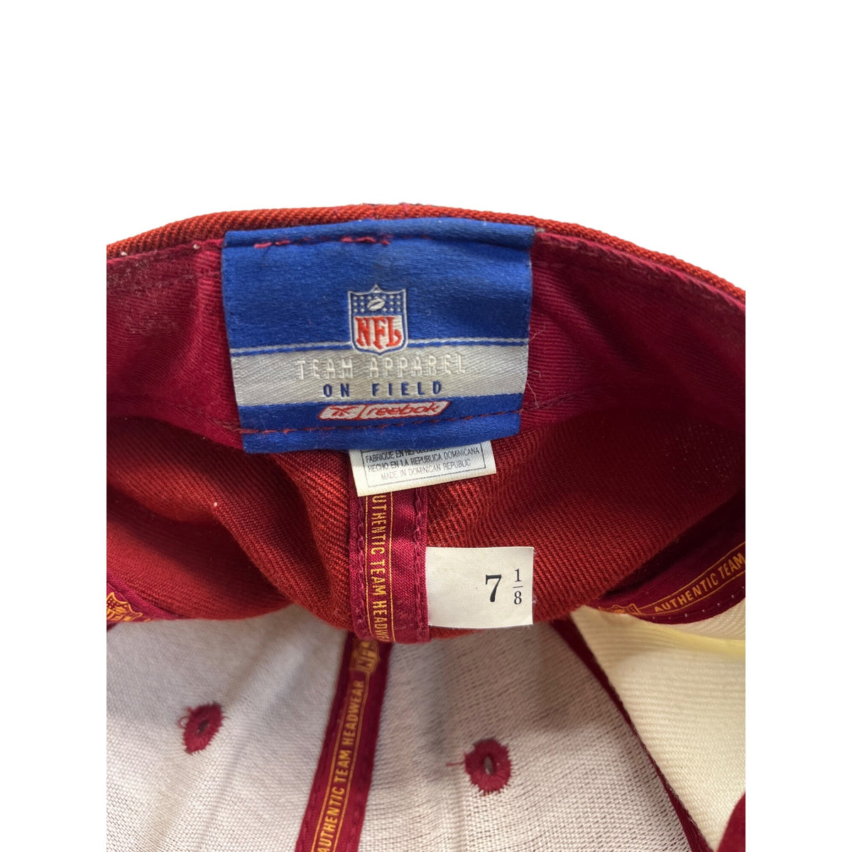 Reebok Team Apparel Men's NFL Red Baseball Cap Hat  Sz 7