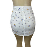 Forever 21 Women's White Floral Print Short Skirt Sz XS - New