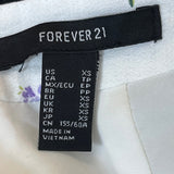Forever 21 Women's White Floral Print Short Skirt Sz XS - New