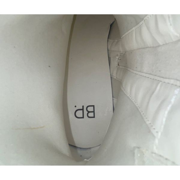 BP Women’s Ivory White PU Leather Platform Chunky Milo Ankle Boots 6.5M