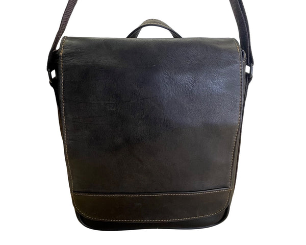 Wilsons Leather Brown Leather With Adjustable Strap & Top Handle Messenger Bag