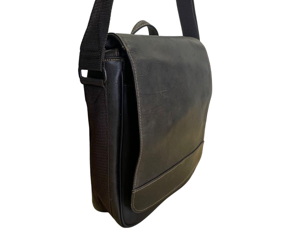 Wilsons Leather Brown Leather With Adjustable Strap & Top Handle Messenger Bag
