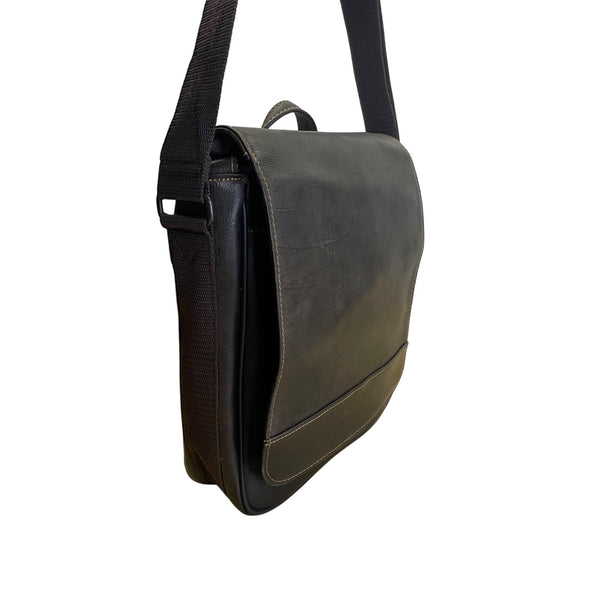 Wilsons Leather Brown Leather With Adjustable Strap & Top Handle Messenger Bag